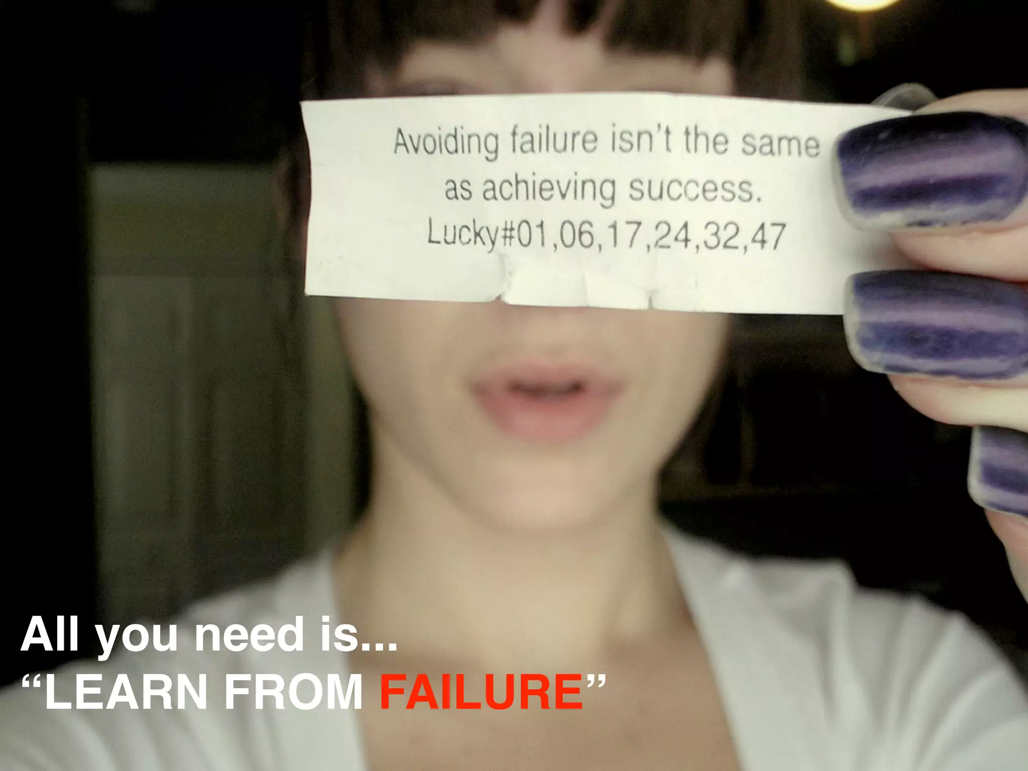 All you need is...
“LEARN FROM FAILURE”
                       All Rights Reserved “Lean Startup Japan”
 