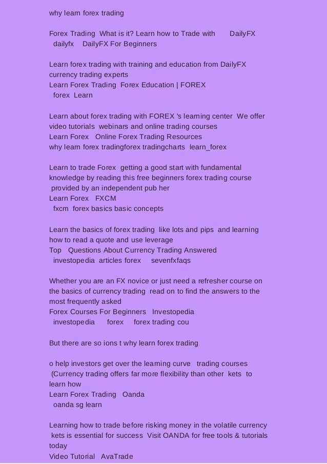 Why Learn Forex Trading Download And Review - 
