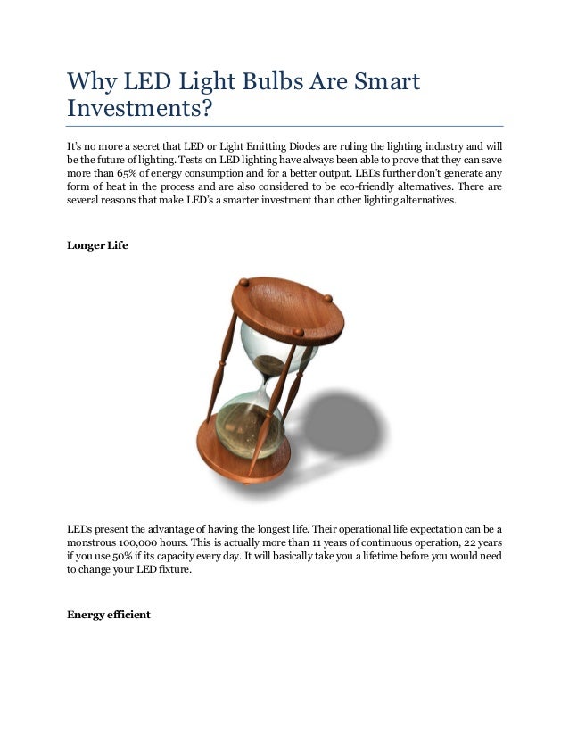 Why LED Light Bulbs Are Smart Investments