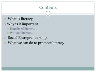 Why Literacy Is Important Pptx