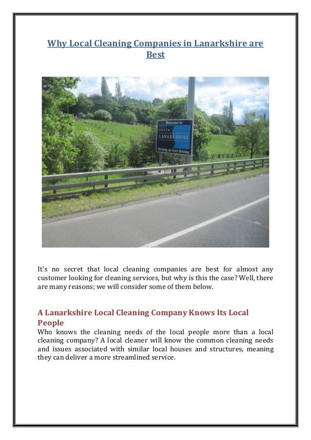 why local cleaning companies in lanarkshire are best local cleaning companies
