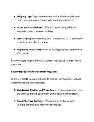 Why Lockout Tagout is Essential for Preventing Workplace Accidents and ...