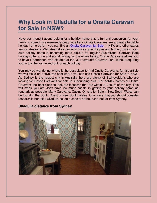 Why Look In Ulladulla For A Onsite Caravan For Sale In Nsw Holidayl