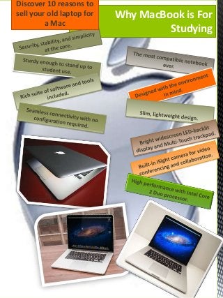 Discover 10 reasons to
sell your old laptop for   Why MacBook is For
         a Mac
                                    Studying
 