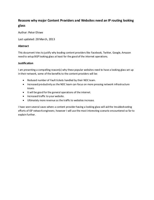 Why major content providers need an ip looking glass Slide 1