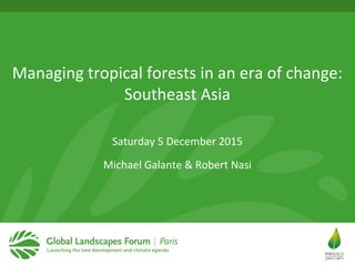 Why managing and restoring tropical forests matter