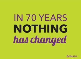 IN 70 YEARS
NOTHING
has changed
 