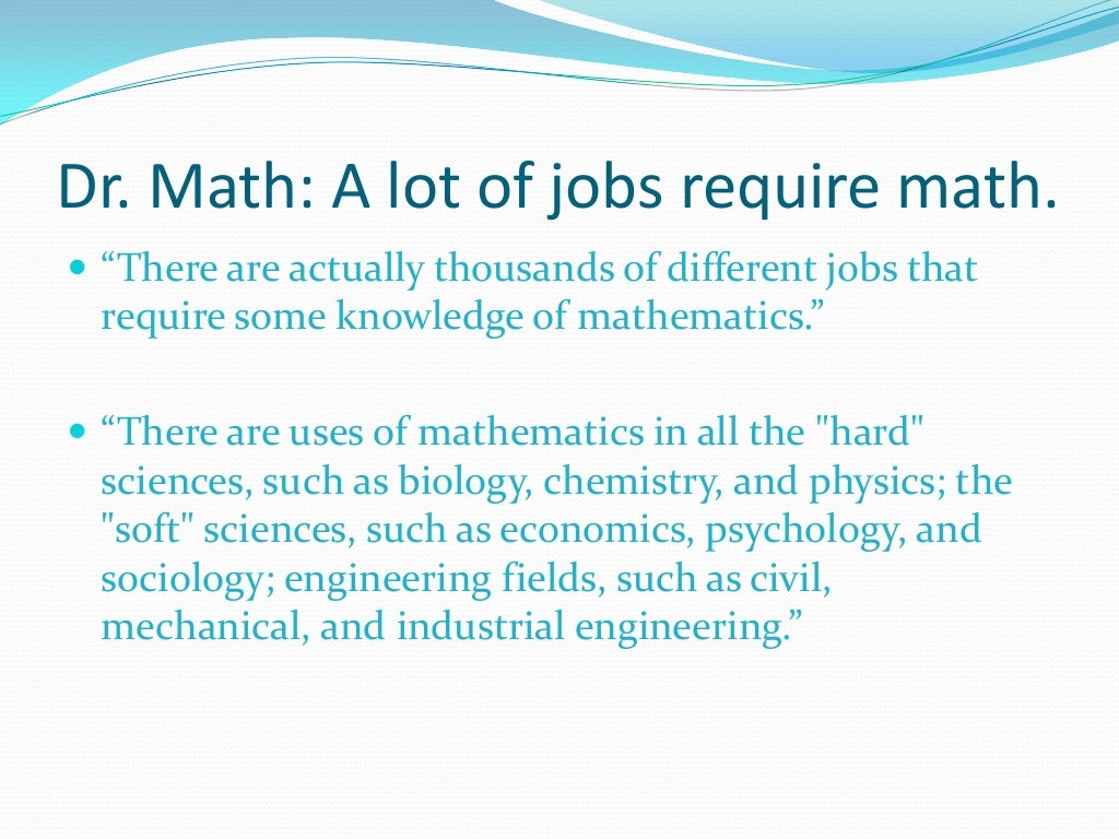 Why math is important!