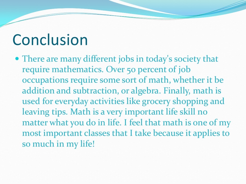 Why math is important!