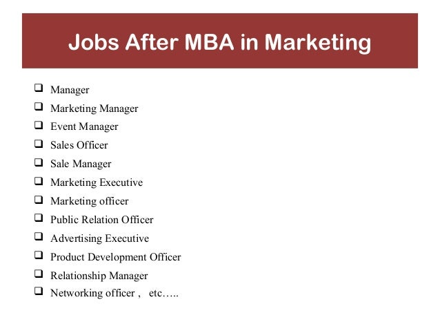 jobs with mba