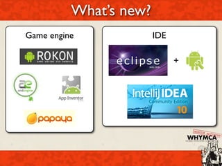 What’s new?
Game engine             IDE

                              +
 