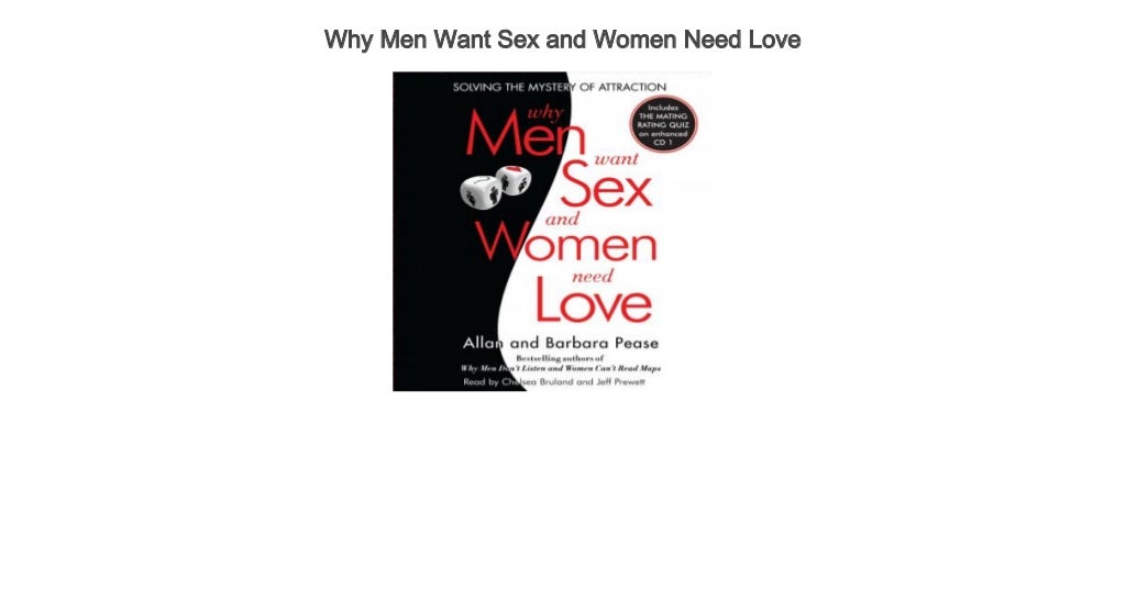 Why Men Want Sex And Women Need Love Top Health Books Health And We 