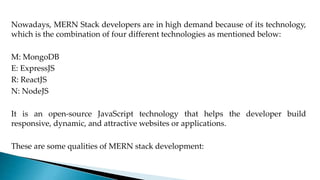 Why MERN stack developers are on high demand? | PPT