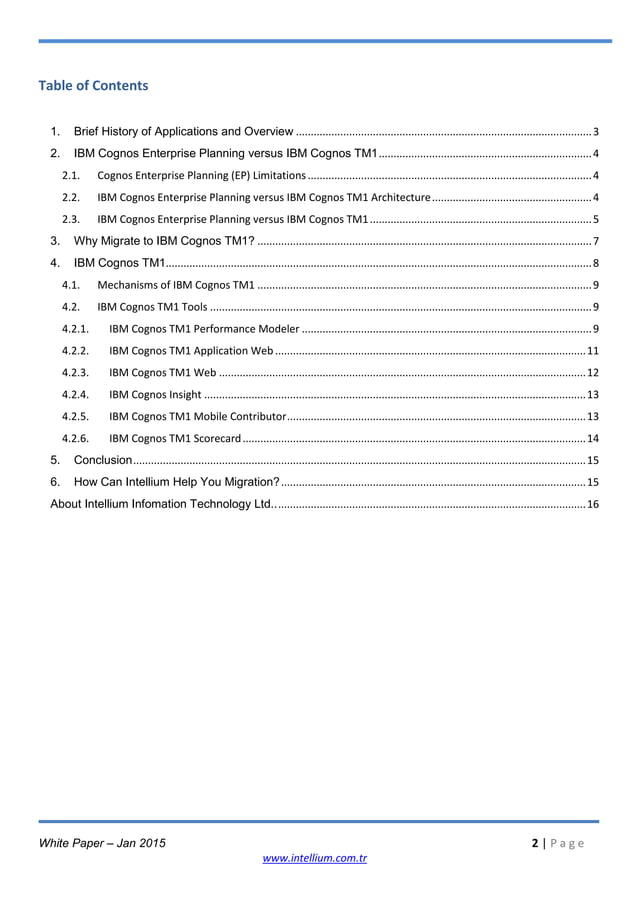 Why migrate from ibm cognos planning to tm1 ? | PDF