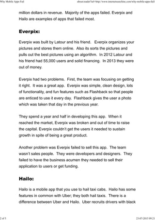 Why mobile apps fail | PDF | Internet for Beginners | Internet