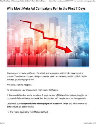 Problem Approach Campaign 12 Real Reasons Your Meta Ad Campaign Fails in the First 7 Days | PDF