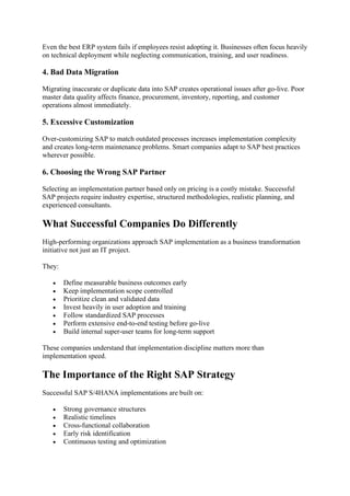 Why Most SAP Implementations Fail and How Smart Companies Succeed | PDF