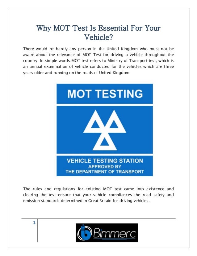 Why MOT Test Is Essential For Your Vehicle?