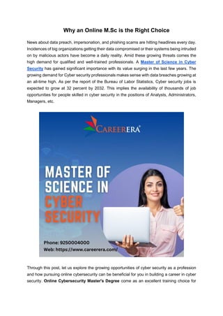 msc cybersecurity online