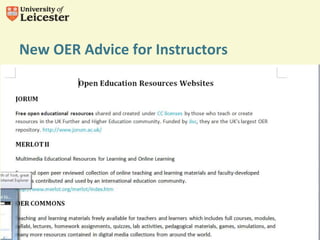 New OER Advice for Instructors
 