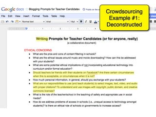 Crowdsourcing
 Example #1:
Deconstructed
 