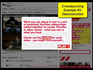 Crowdsourcing
 Example #3:
Deconstructed
 
