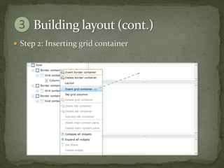  Step 2: Inserting grid container
 