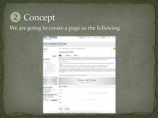 We are going to create a page as the following
 