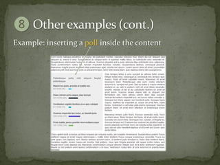 Example: inserting a poll inside the content
 