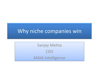 Why niche companies win Sanjay Mehta CEO MAIA Intelligence 