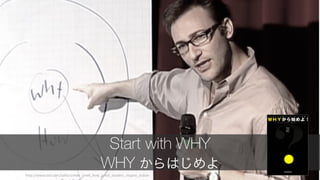 http://www.ted.com/talks/simon_sinek_how_great_leaders_inspire_action 60
Start with WHY
WHY からはじめよ
 