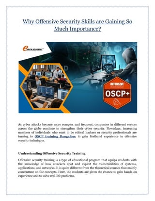 Offensive Security Types Why Offensive Security Skills are Gaining So Much Importance? | PDF