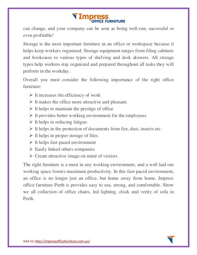 Why office furniture is important