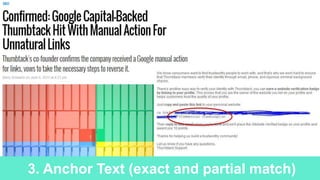 3. Anchor Text (exact and partial match)
 