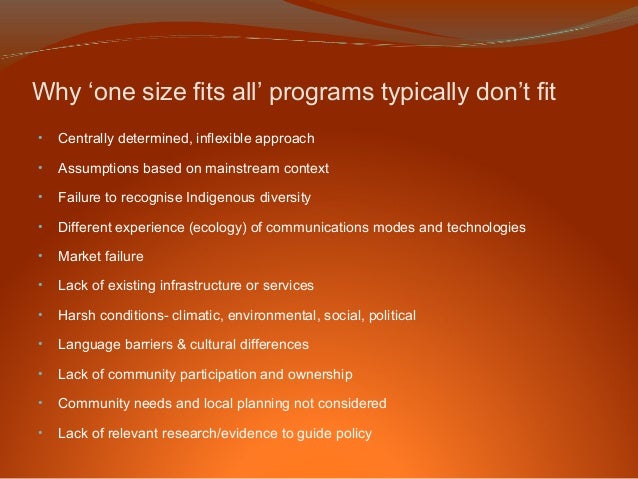 why one size doesnt fit all towards a policy for remote indigenous one size fits all approach