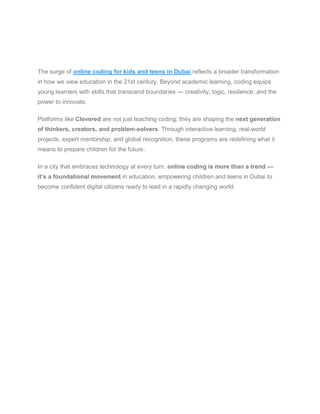 Why Online Coding for Kids & Teens Is Trending in Dubai — With Clevered.pdf