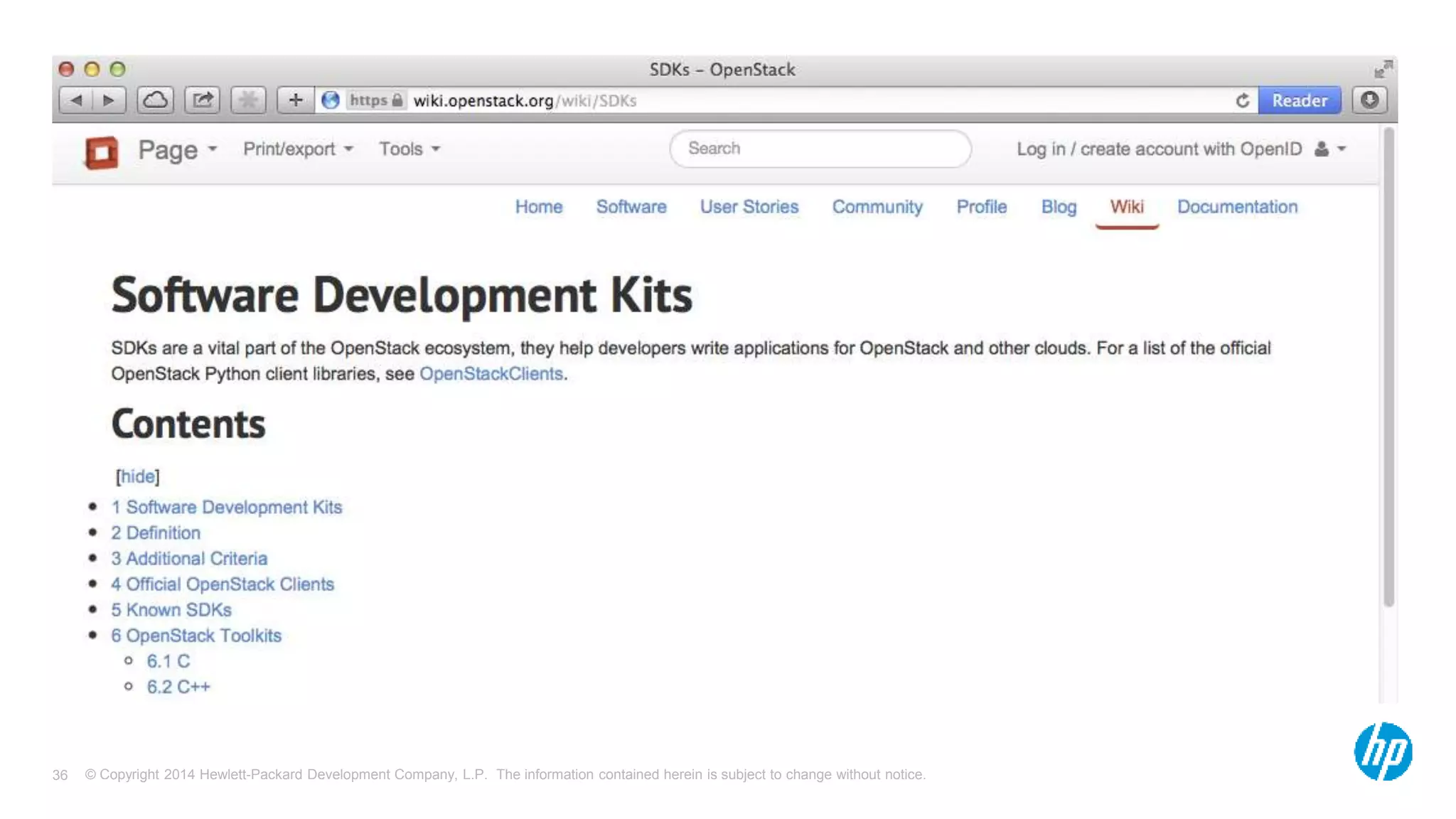 © Copyright 2014 Hewlett-Packard Development Company, L.P. The information contained herein is subject 36 to change without notice. 
 