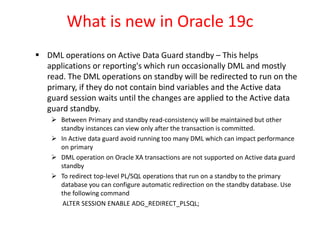 Why oracle data guard new features in oracle 18c, 19c | PPTX