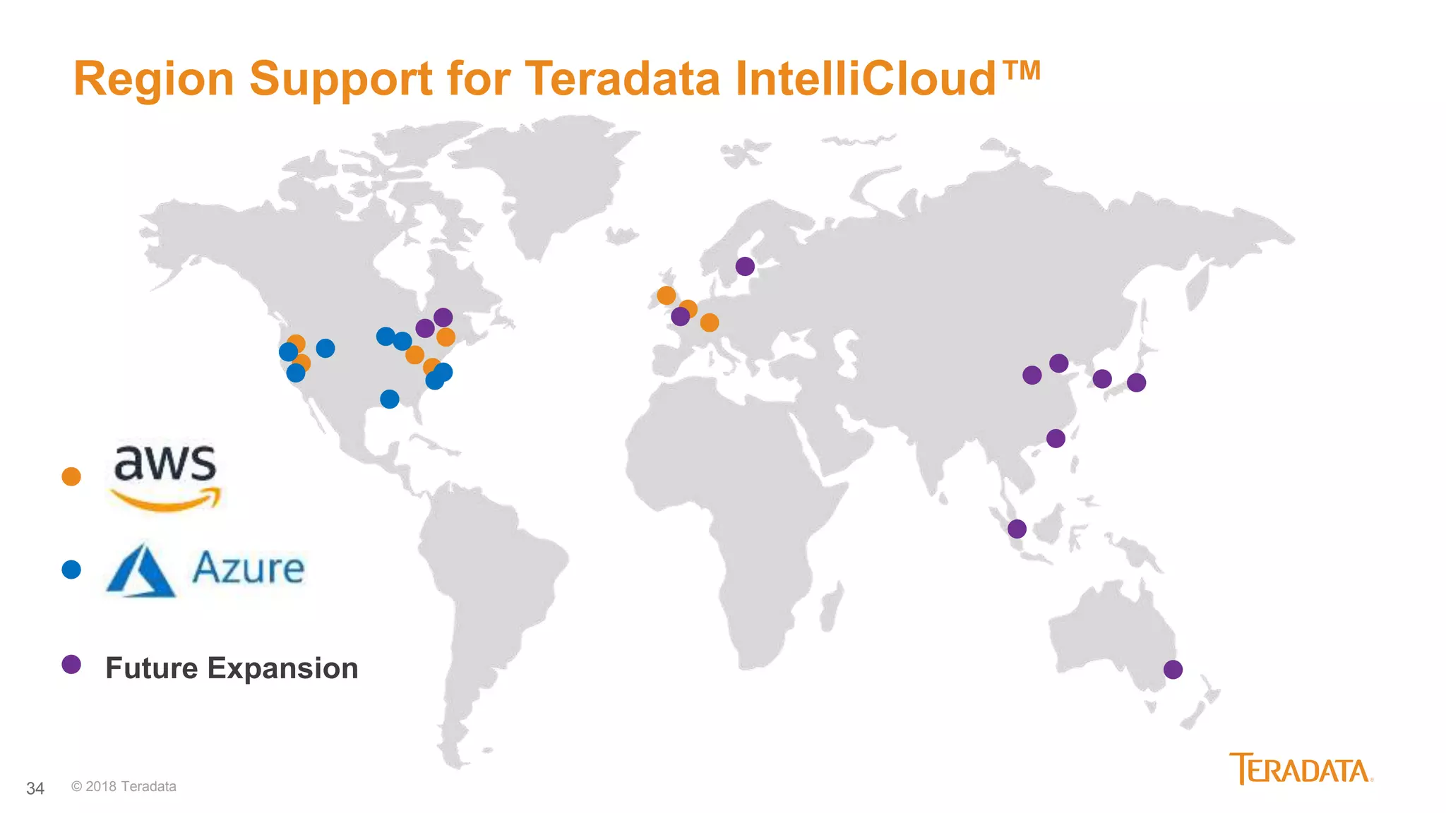 34 © 2018 Teradata
Region Support for Teradata IntelliCloud™
Future Expansion
 