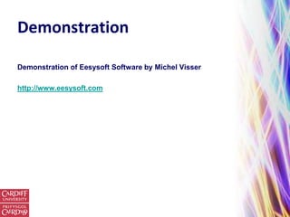 Demonstration

Demonstration of Eesysoft Software by Michel Visser

http://www.eesysoft.com
 