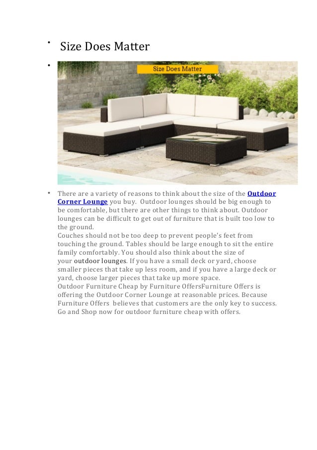 Why outdoor lounges setting and why