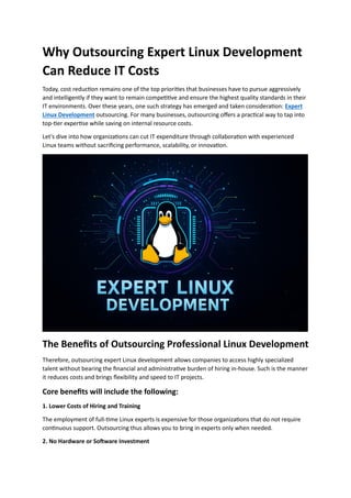 Why Outsourcing Expert Linux Development Can Reduce IT Costs | PDF