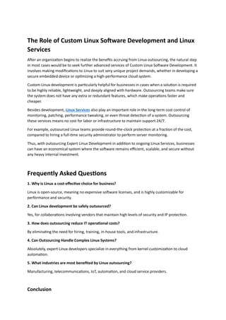 Why Outsourcing Expert Linux Development Can Reduce IT Costs | PDF