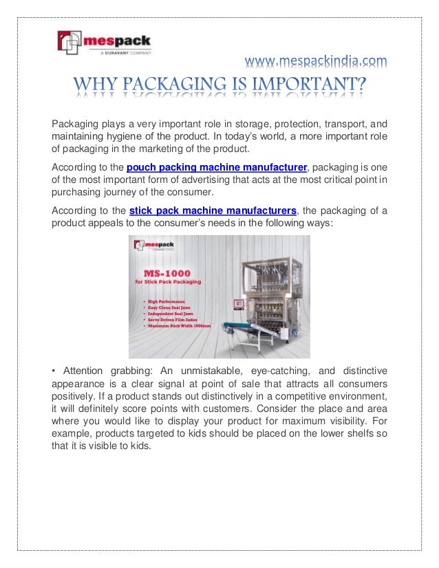 Why packaging is important