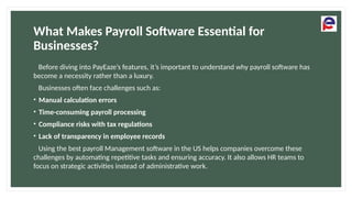Why PayEaze is the Best Payroll Management Software in US | PPTX