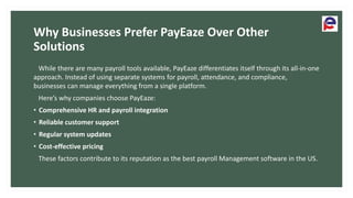 Why PayEaze is the Best Payroll Management Software in US | PDF