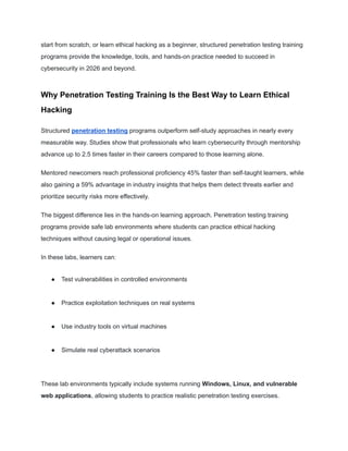 Comprehensive Guide to Penetration Testing Training for Ethical Hacking ...