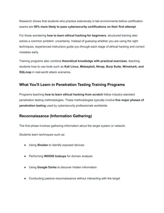 Comprehensive Guide to Penetration Testing Training for Ethical Hacking ...