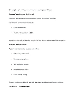 Comprehensive Guide to Penetration Testing Training for Ethical Hacking ...