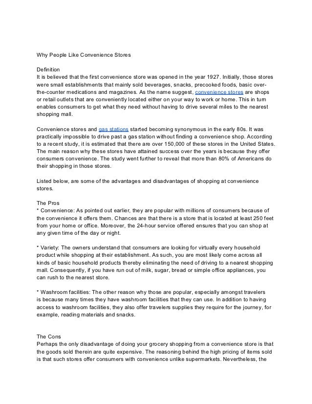 Why people like convenience stores